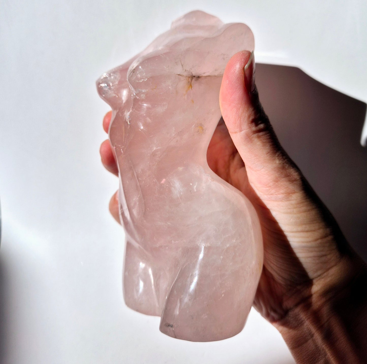 XL Edelsteen Rozenkwarts Vrouwenbuste – 13 cm – 650g