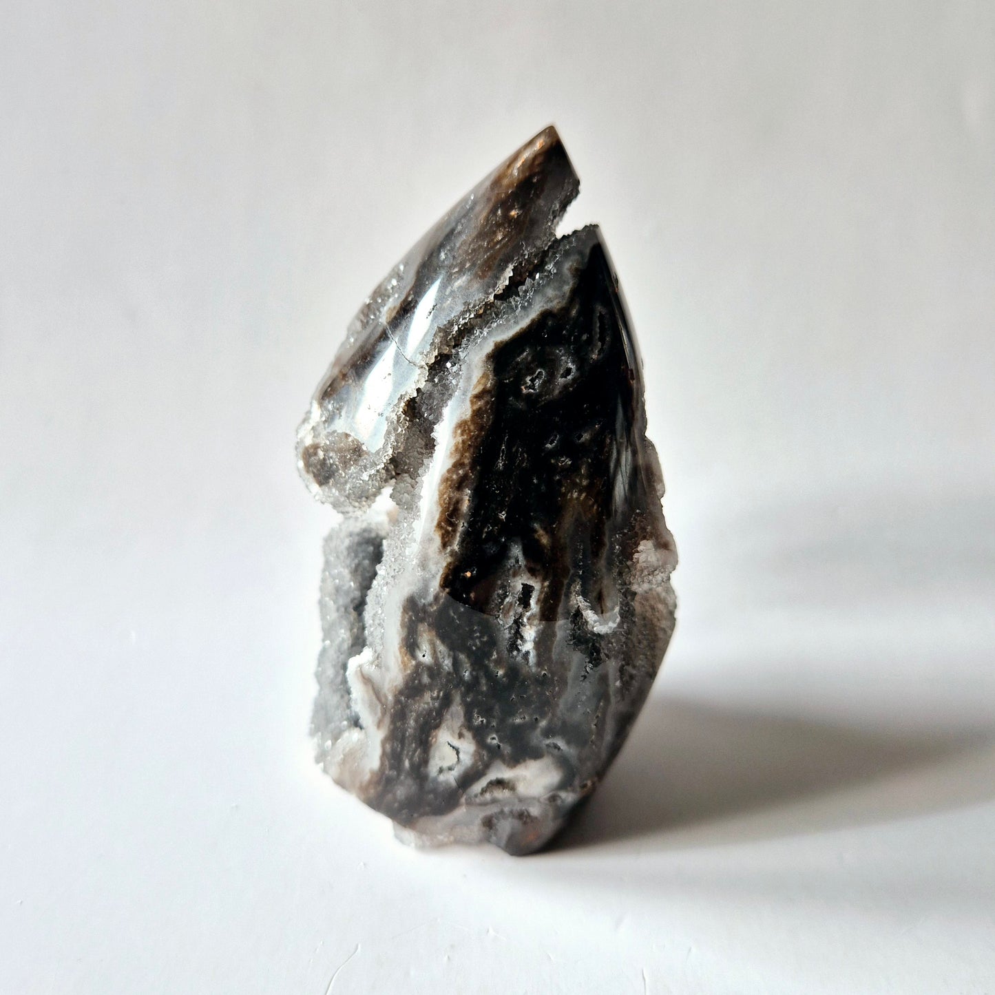 Edelsteen Druzy Sphalerite Flame Sculptuur #3 - 247g