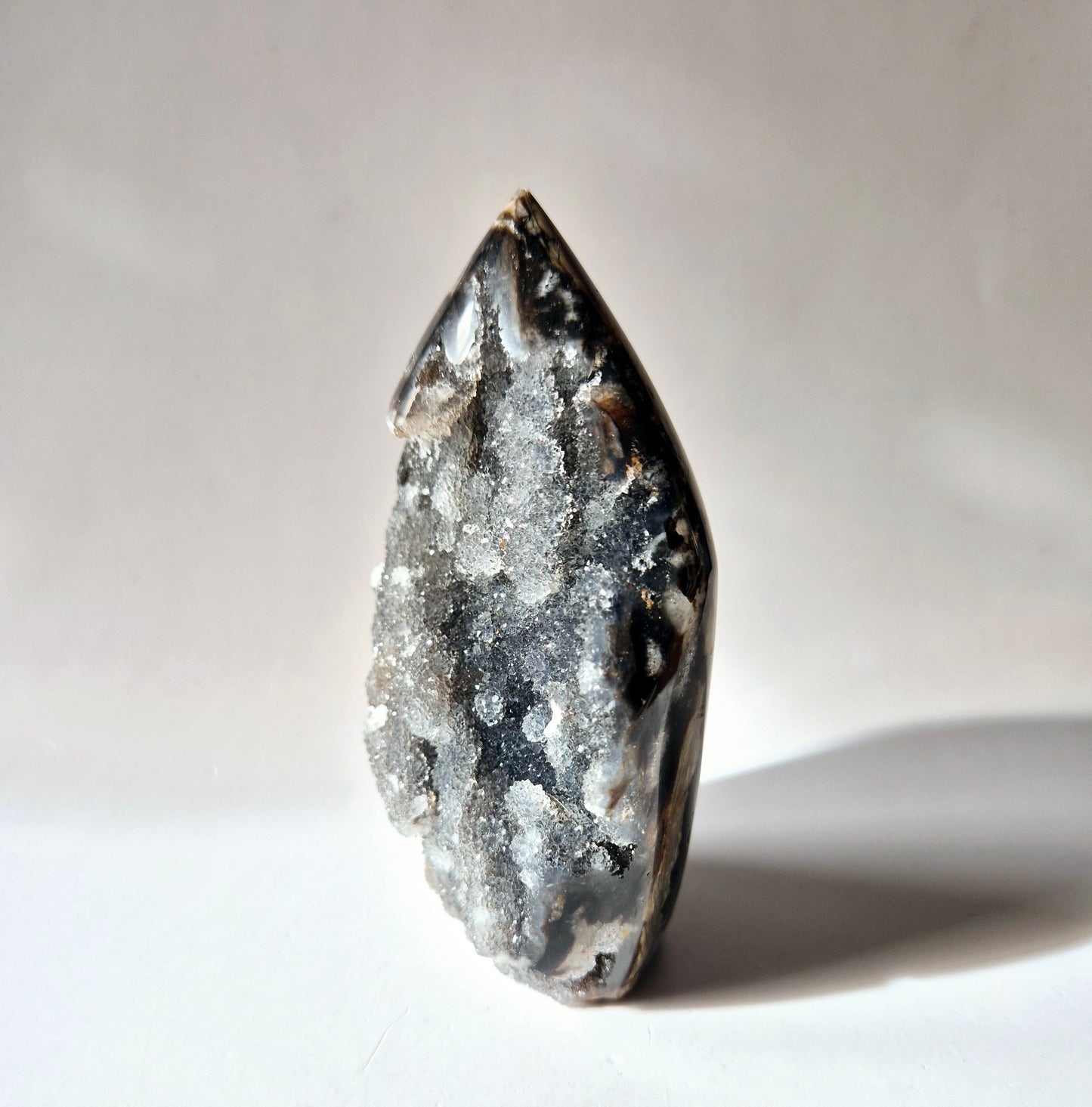 Edelsteen Druzy Sphalerite Flame Sculptuur #5 - 300g