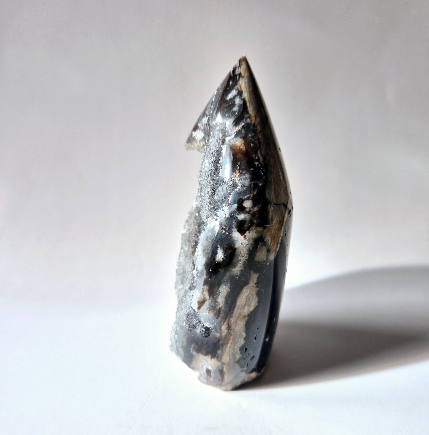 Edelsteen Druzy Sphalerite Flame Sculptuur #5 - 300g