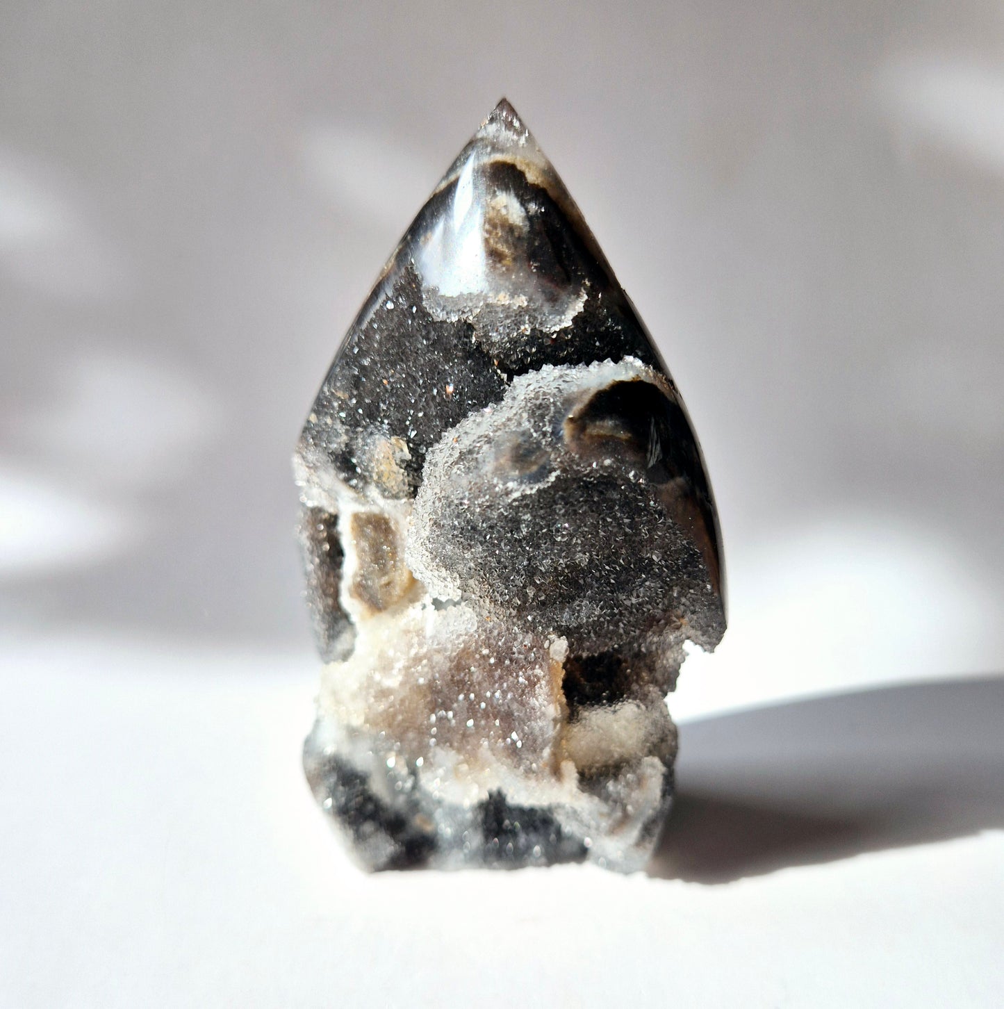 Edelsteen Druzy Sphalerite Flame Sculptuur #8 - 225g