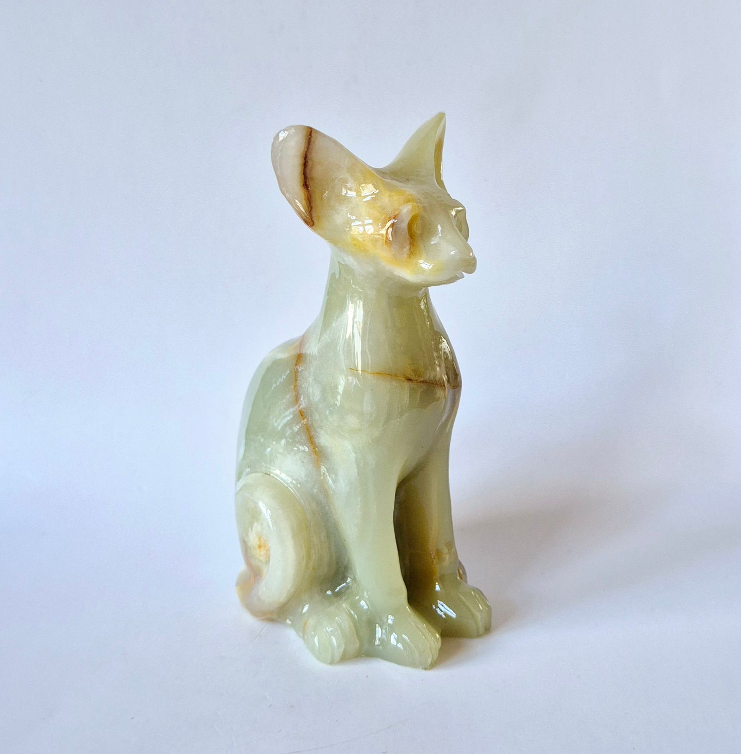 Afghaanse Jade Sphinx – Handgesneden Beeldje van 10 cm | Moonlight Gemstones