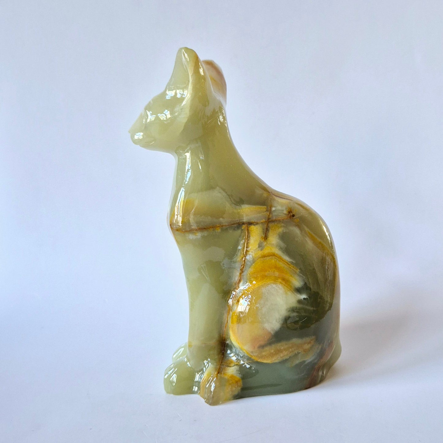 Afghaanse Jade Sphinx – Handgesneden Beeldje van 10 cm | Moonlight Gemstones