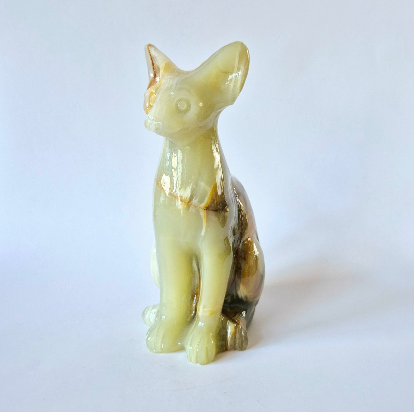 Afghaanse Jade Sphinx – Handgesneden Beeldje van 10 cm | Moonlight Gemstones