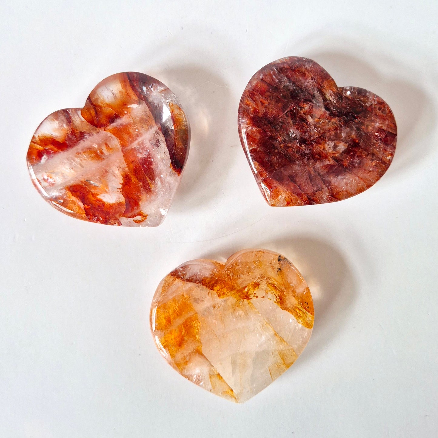 Fire Quartz Edelsteen Schaaltje (5-6cm) Hartvorm Heart