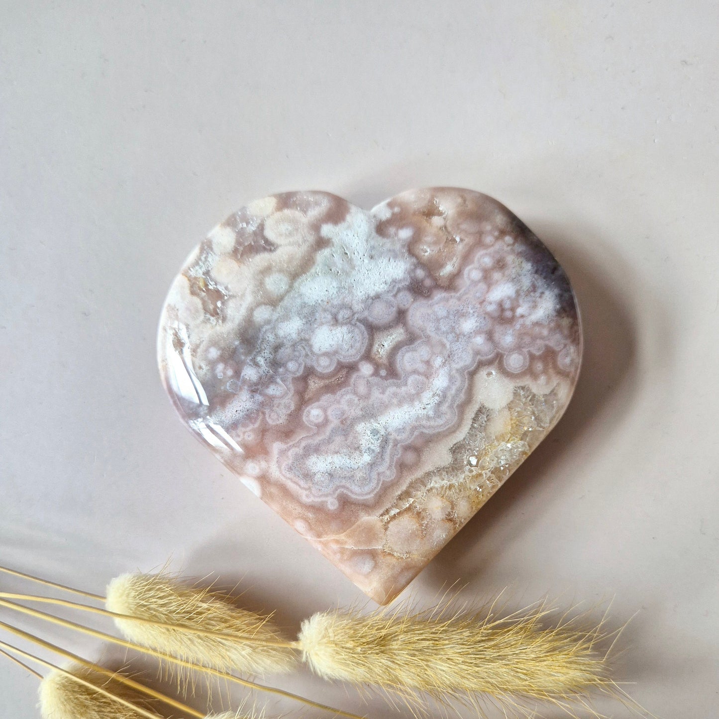 Edelsteen Druzy Pink Amethist Hart #10 8-10cm (Roze Amethist)