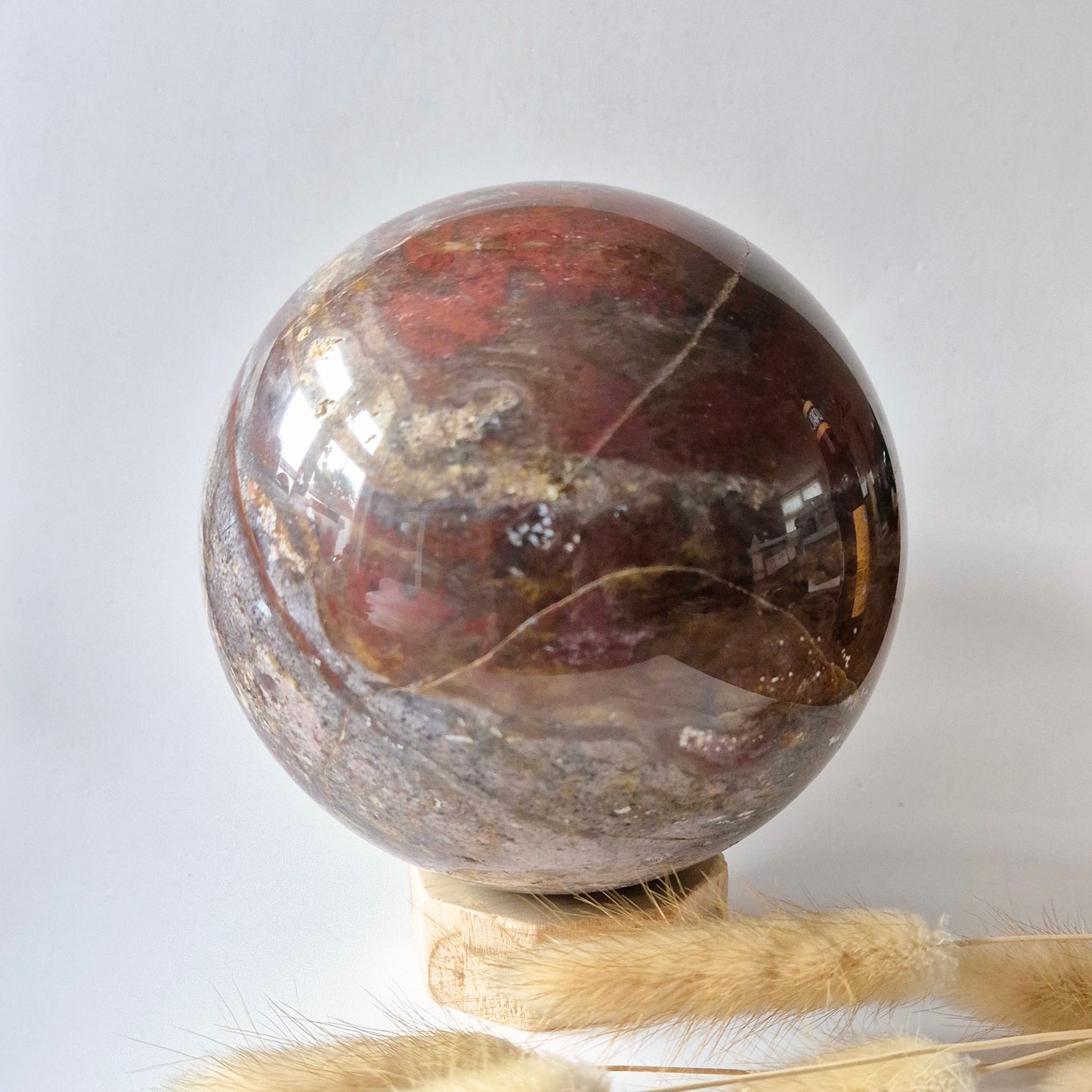 XXL Polychroom Jaspis Bol 1750g (11cm) – Aardende en Beschermende Edelsteen sphere