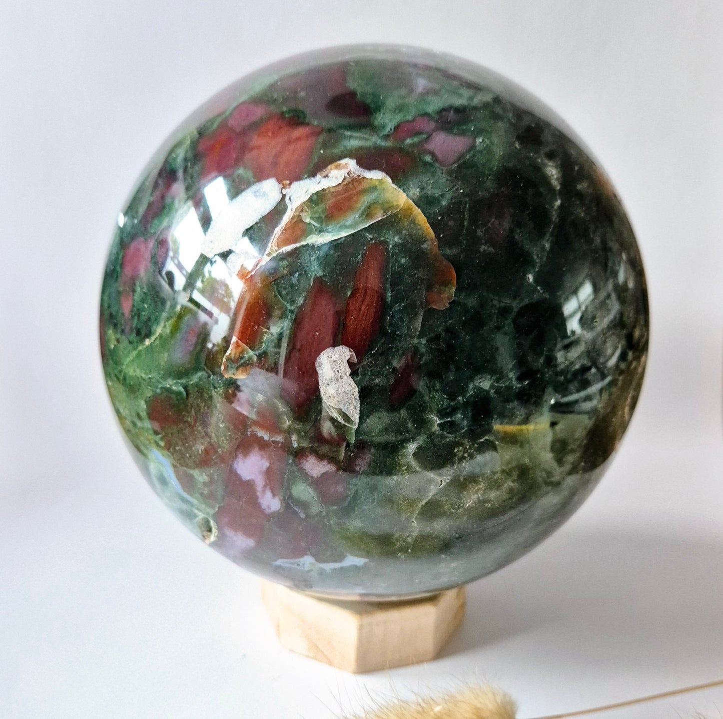 XXL Ocean Jasper Bol – 3 kg (130 mm) – Kalmerende Energie & Natuurlijke Patronen