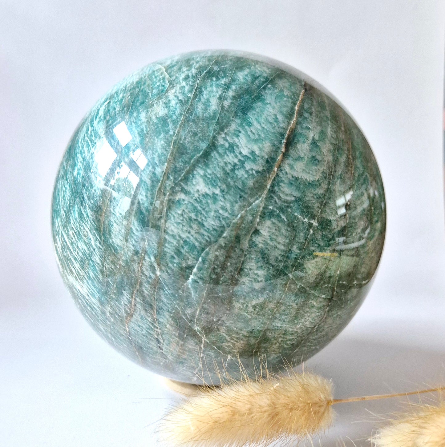 XXL Amazoniet Bol 12 cm (2KG) – Steen van Rust & Harmonie Edelsteen Sphere