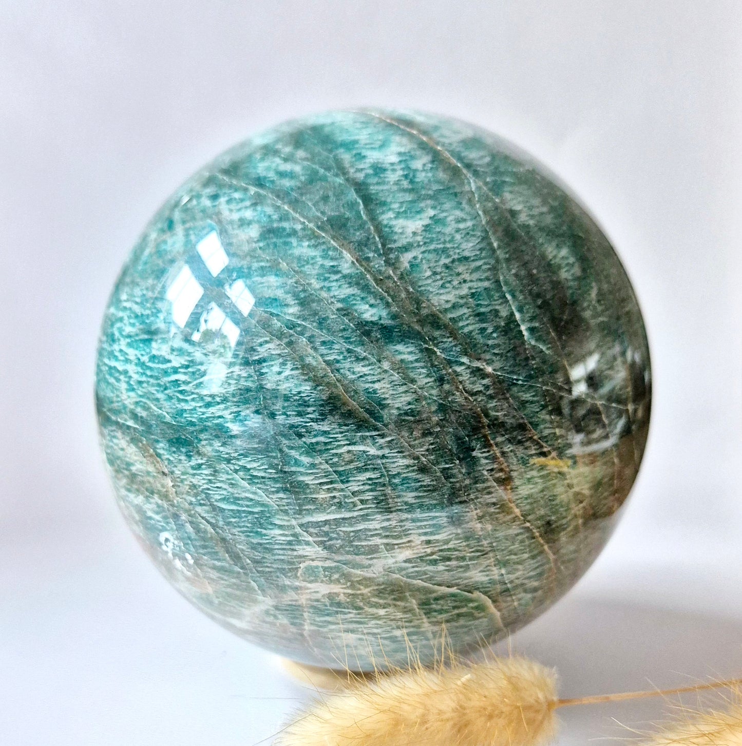 XXL Amazoniet Bol 12 cm (2KG) – Steen van Rust & Harmonie Edelsteen Sphere
