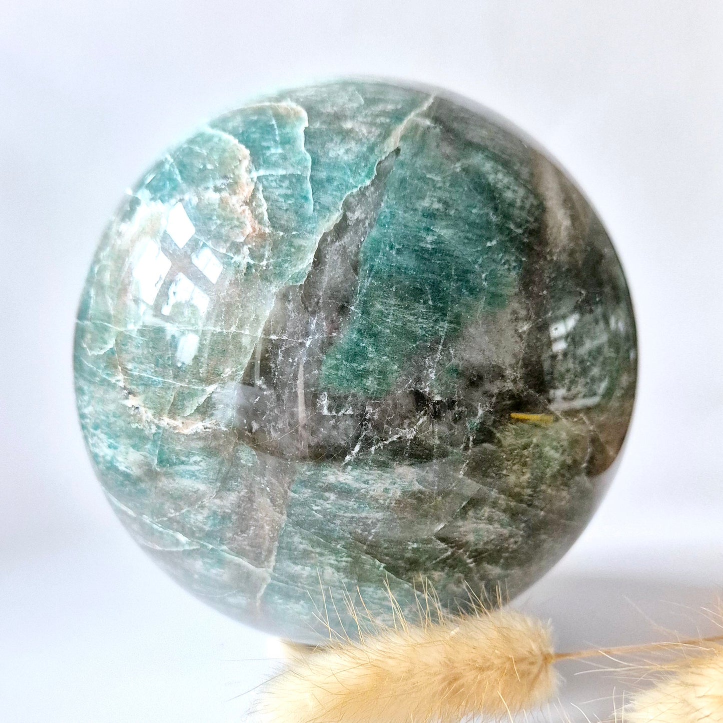 XXL Amazoniet Bol 12 cm (2KG) – Steen van Rust & Harmonie Edelsteen Sphere