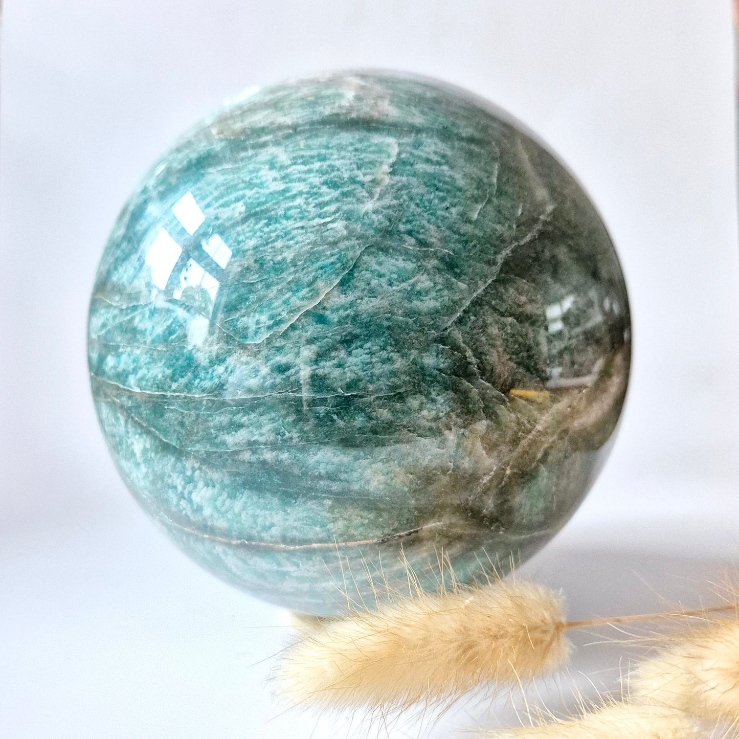 XXL Amazoniet Bol 12 cm (2KG) – Steen van Rust & Harmonie Edelsteen Sphere