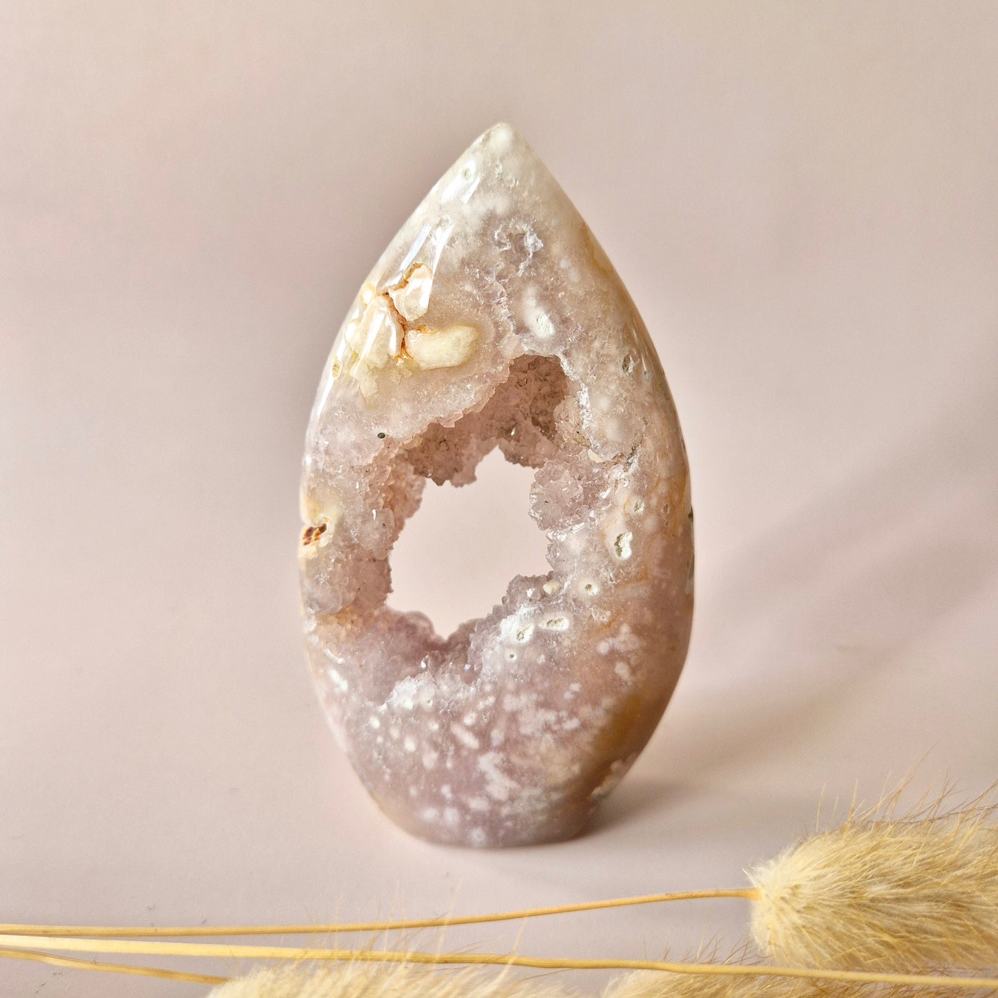 Edelsteen Druzy Pink Amethist flame 183g (Roze Amethist)