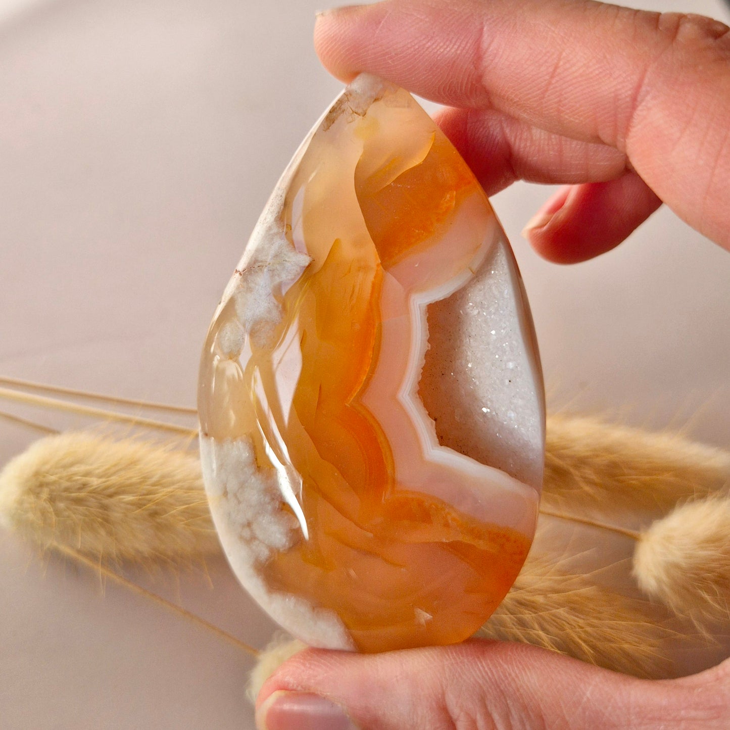 Edelsteen Druzy Pink Amethist flame 72g (Roze Amethist)