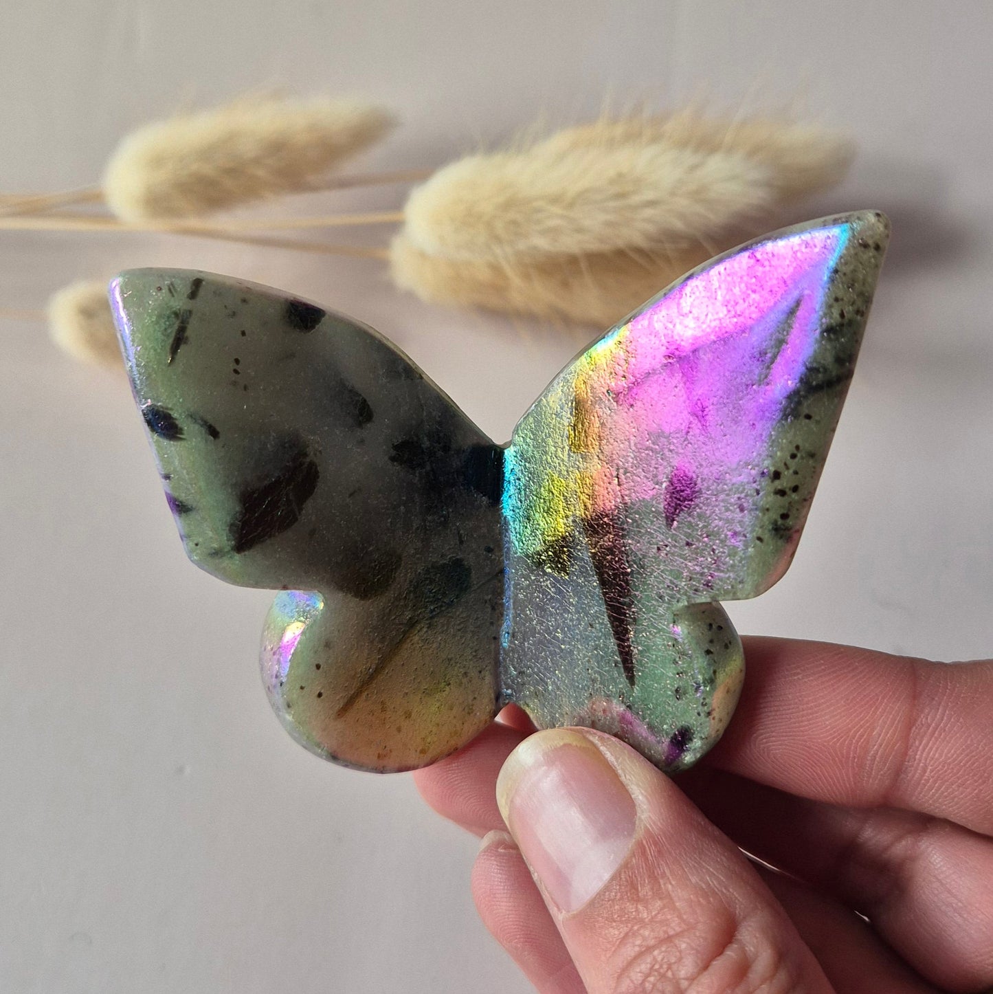 Edelstein Schmetterling 6x5 cm – Roter Netzstein