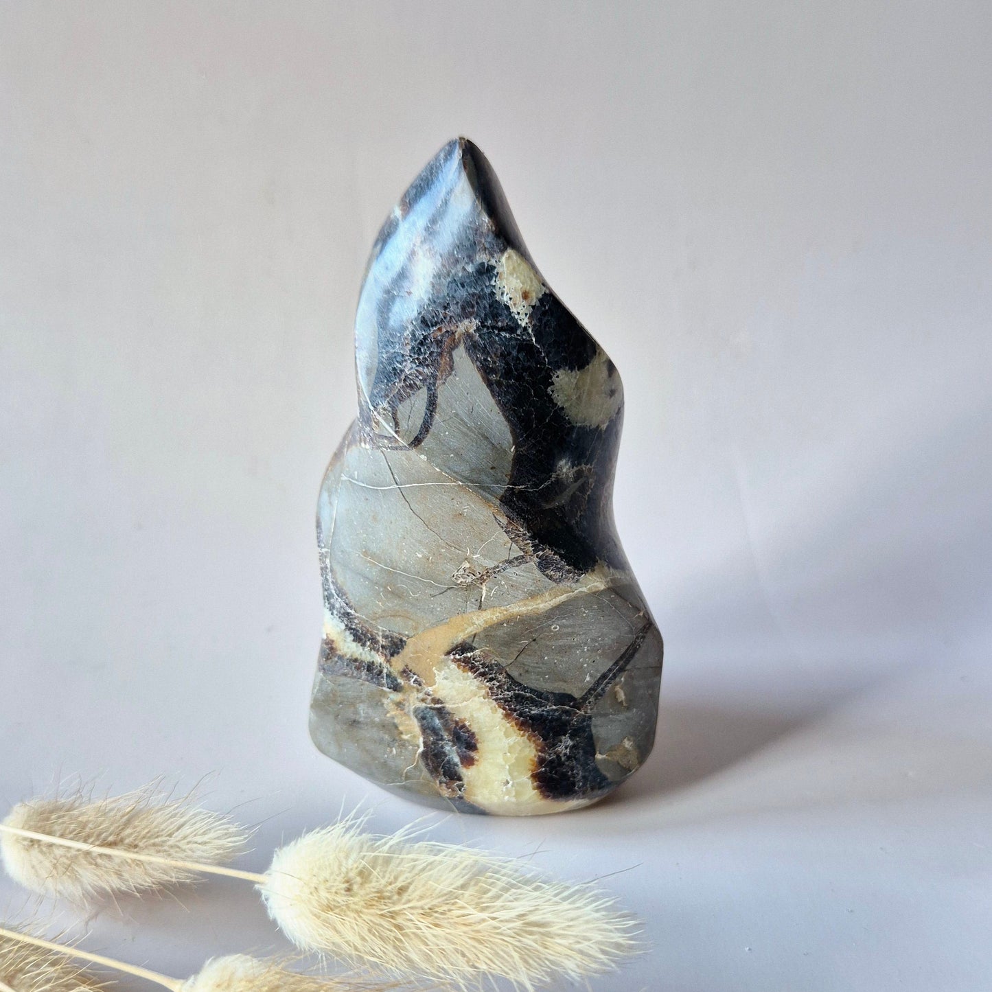 Edelstein Blauer Mondstein Flamme 7-9cm mit schönem Blitz