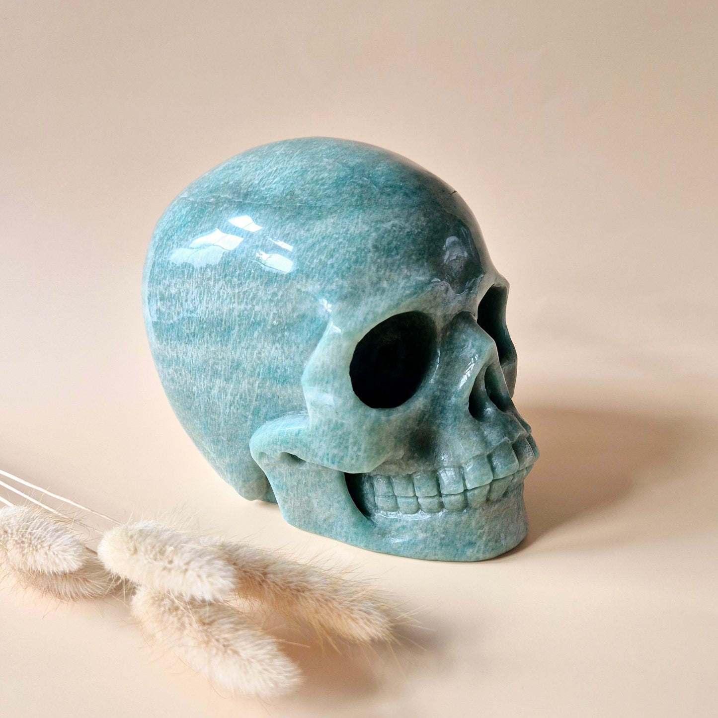 XL Edelsteinschädel Moosachatschädel Nr. 8 - 10cm 600 Gramm Schädel