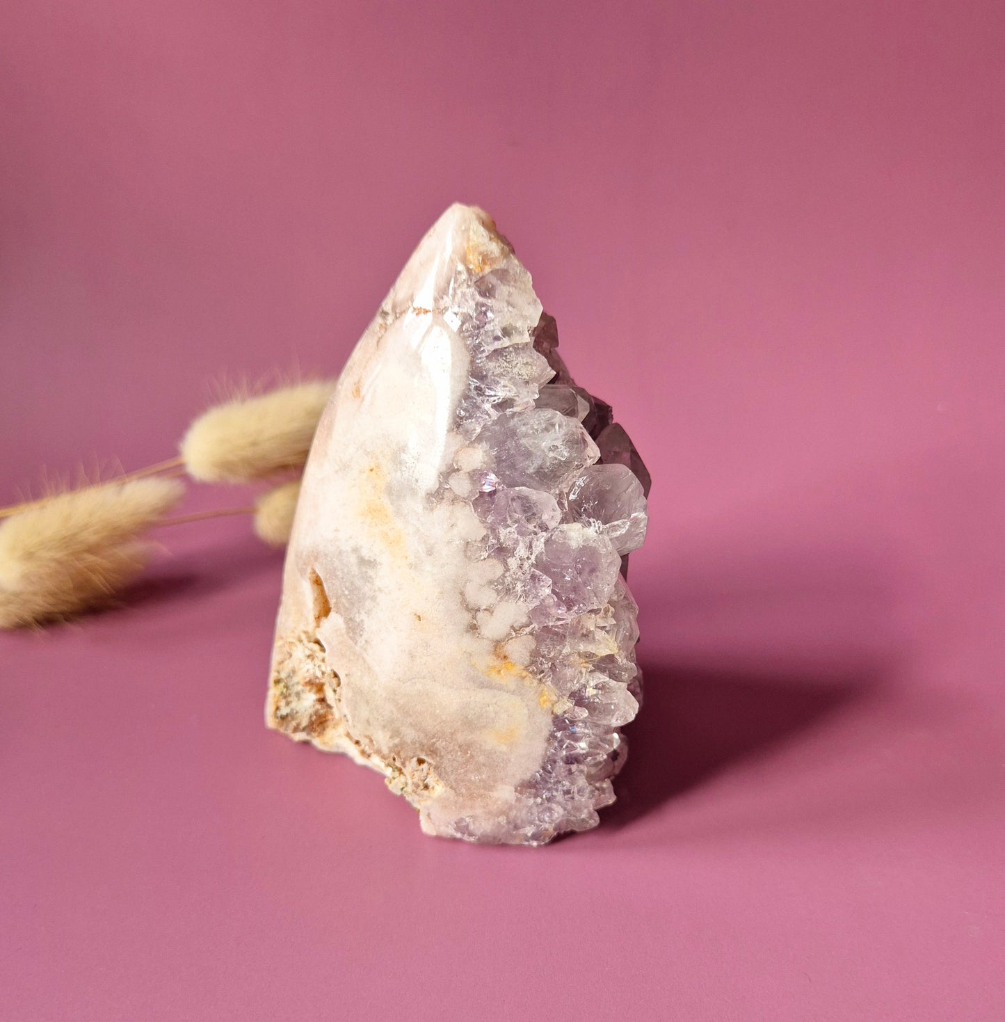 XL Edelsteen Druzy Pink Amethist Geode Freeform van 525 gram Statement Piece