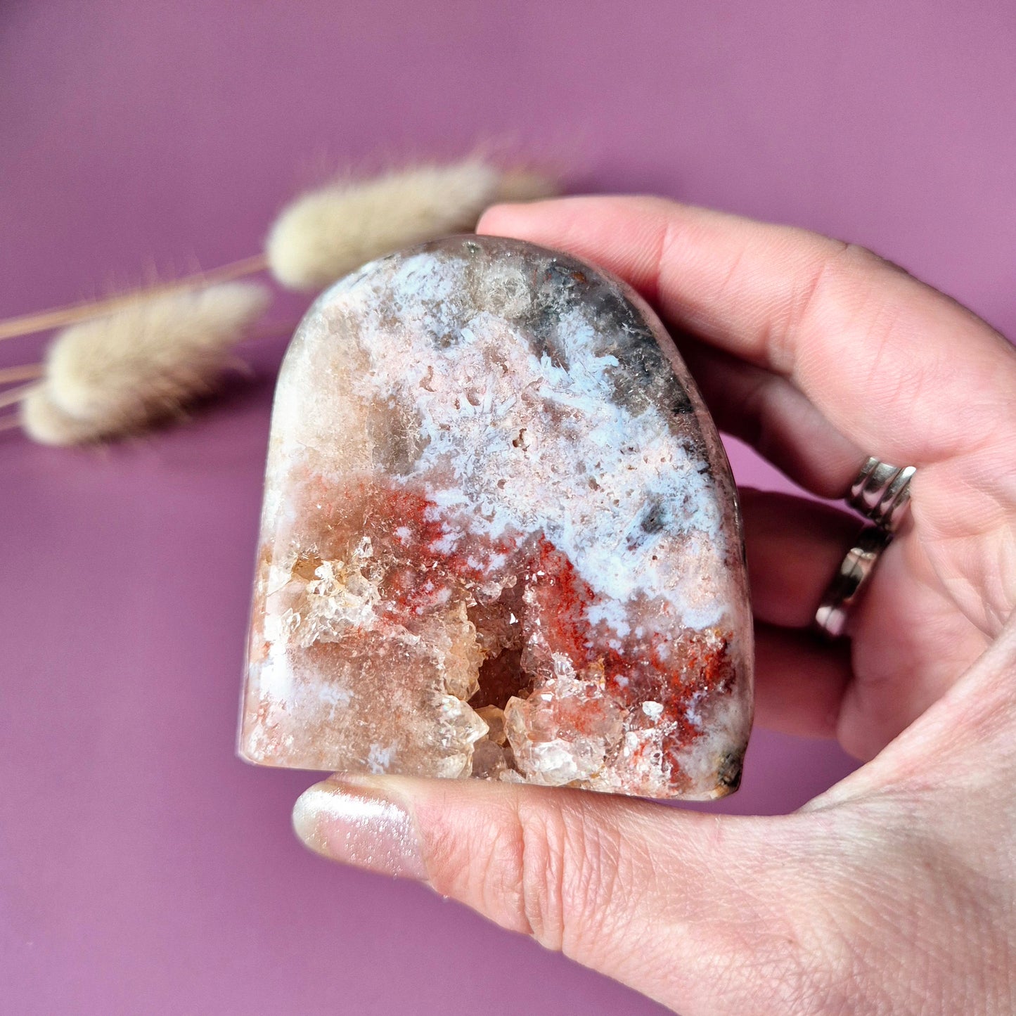 Druzy Pink Amethyst Freeforms & Flames – Magische, sanfte Energie