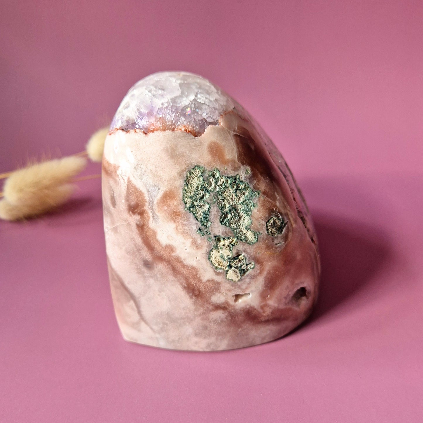 XL Edelsteen Druzy Pink Amethist Geode Freeform van 1100 gram Statement Piece