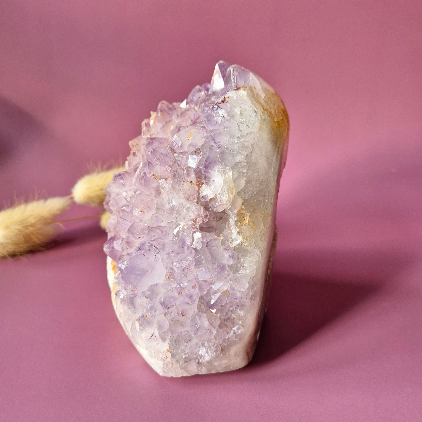 XL Edelsteen Druzy Pink Amethist Geode Freeform van 959 gram Statement Piece