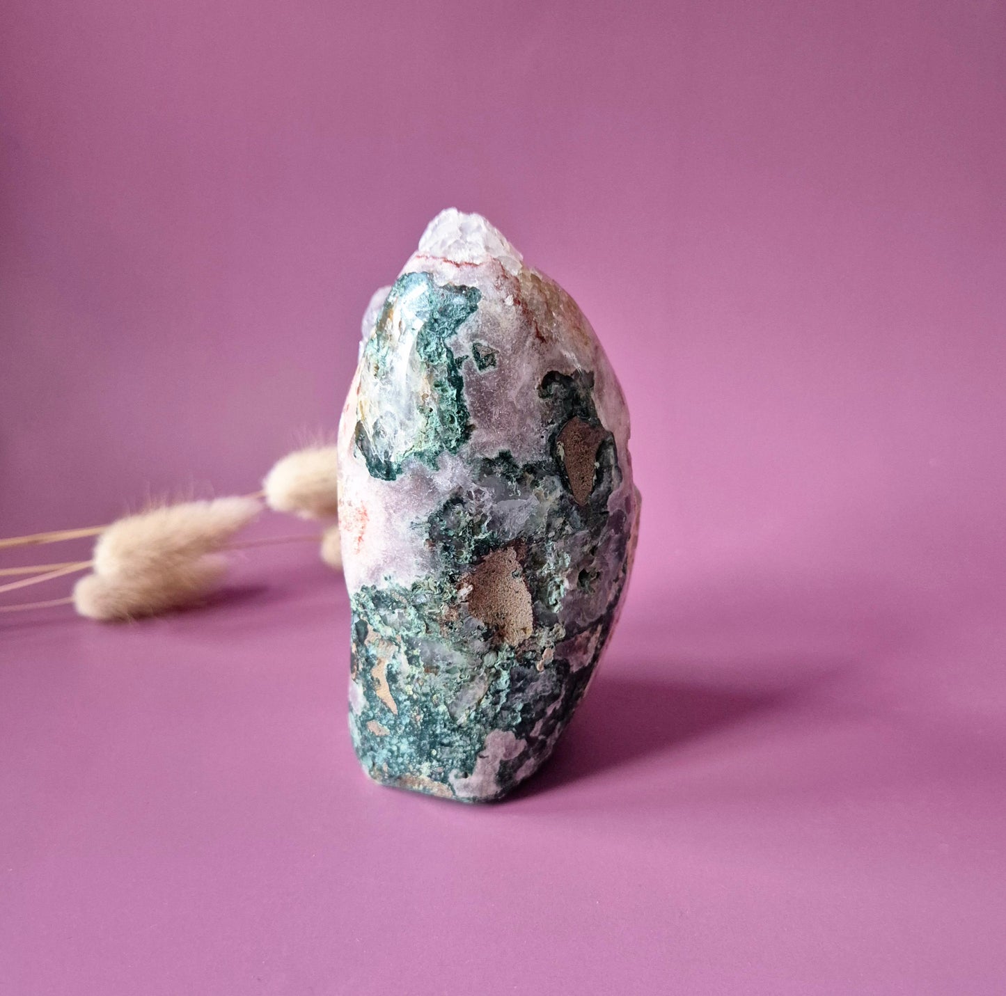 XL Edelsteen Druzy Pink Amethist Geode Freeform van 623 gram Statement Piece