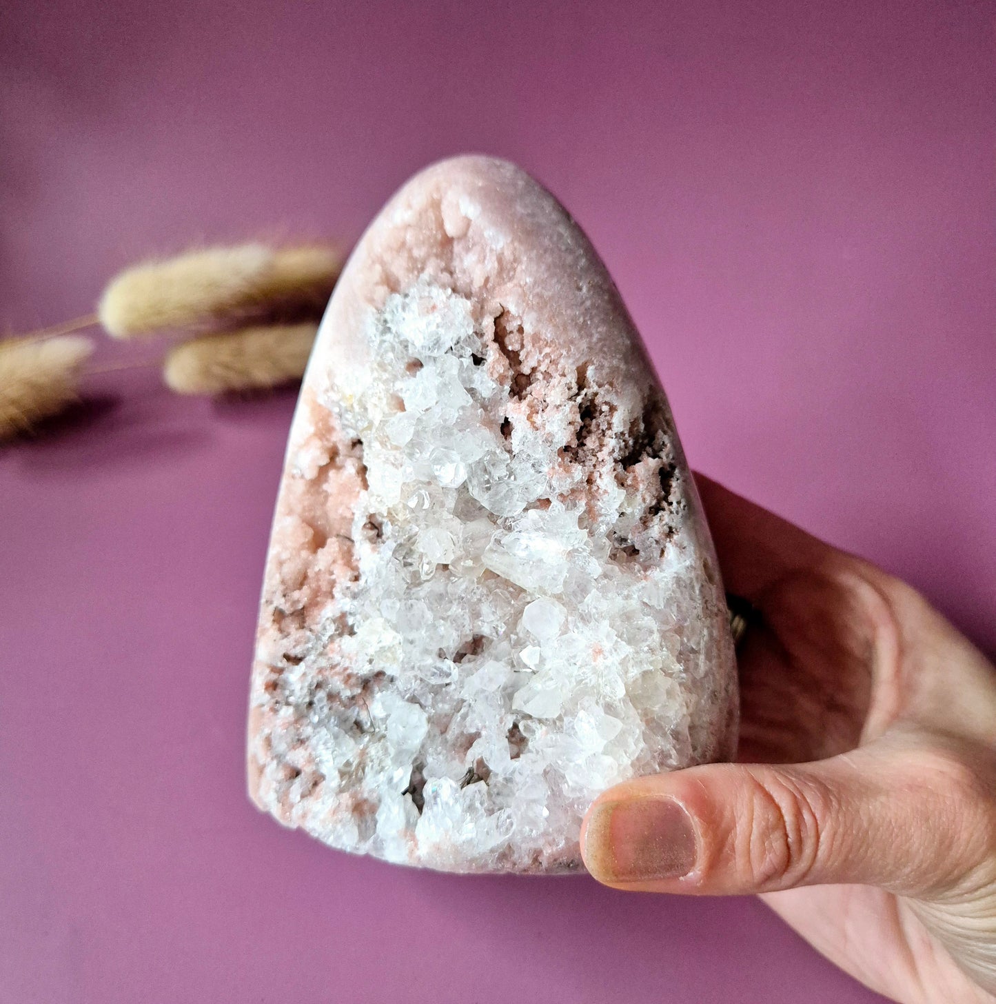 XL Edelsteen Druzy Pink Amethist Geode Freeform van 771 gram Statement Piece