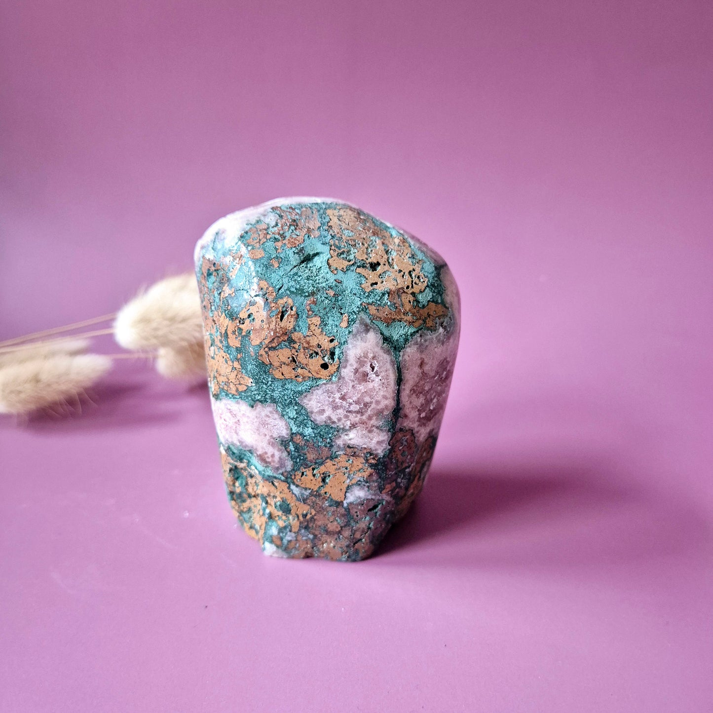 XL Edelsteen Druzy Pink Amethist Geode Freeform van 600 gram Statement Piece