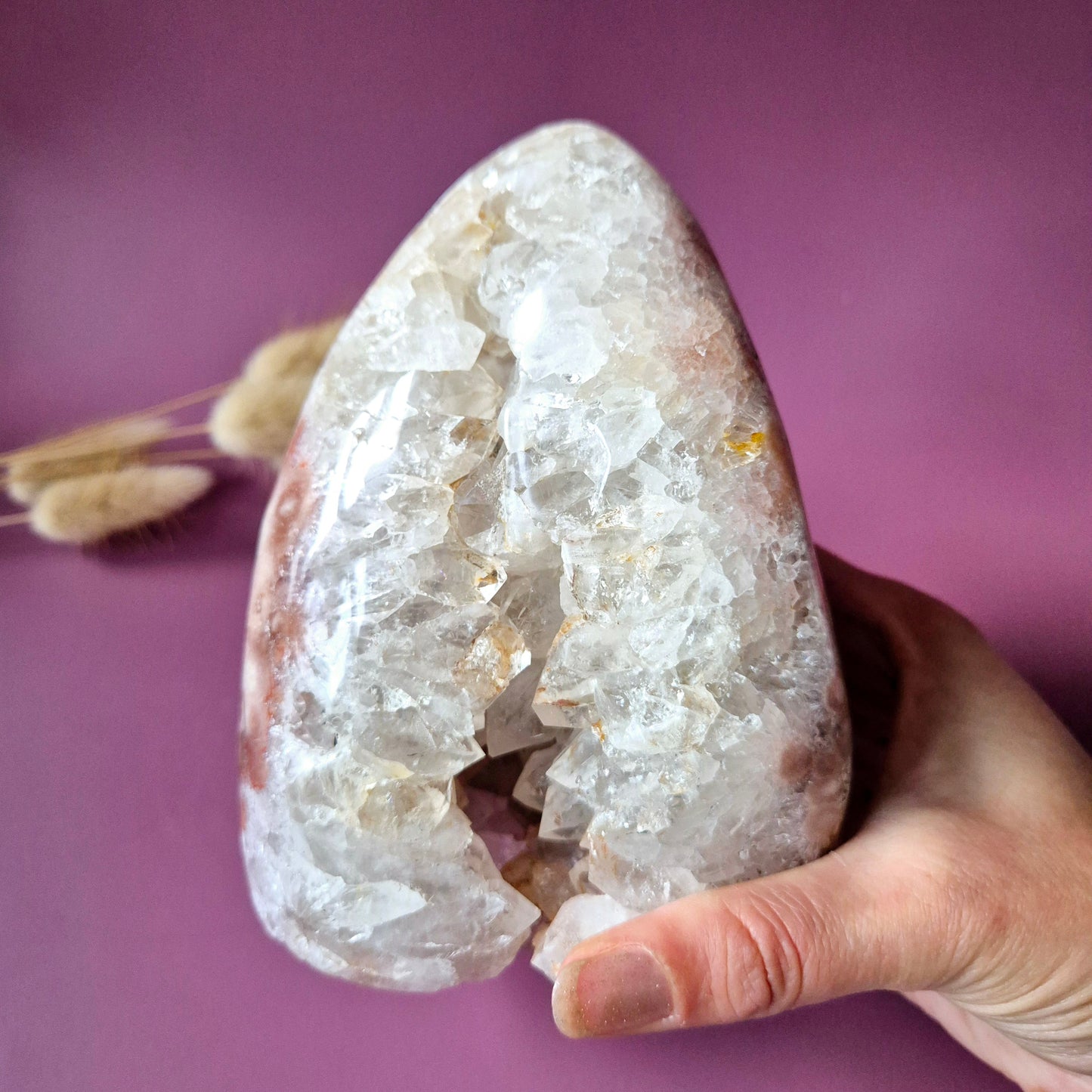 XL A+ Edelsteen Druzy Pink Amethist Geode Freeform van 1247gram Statement Piece