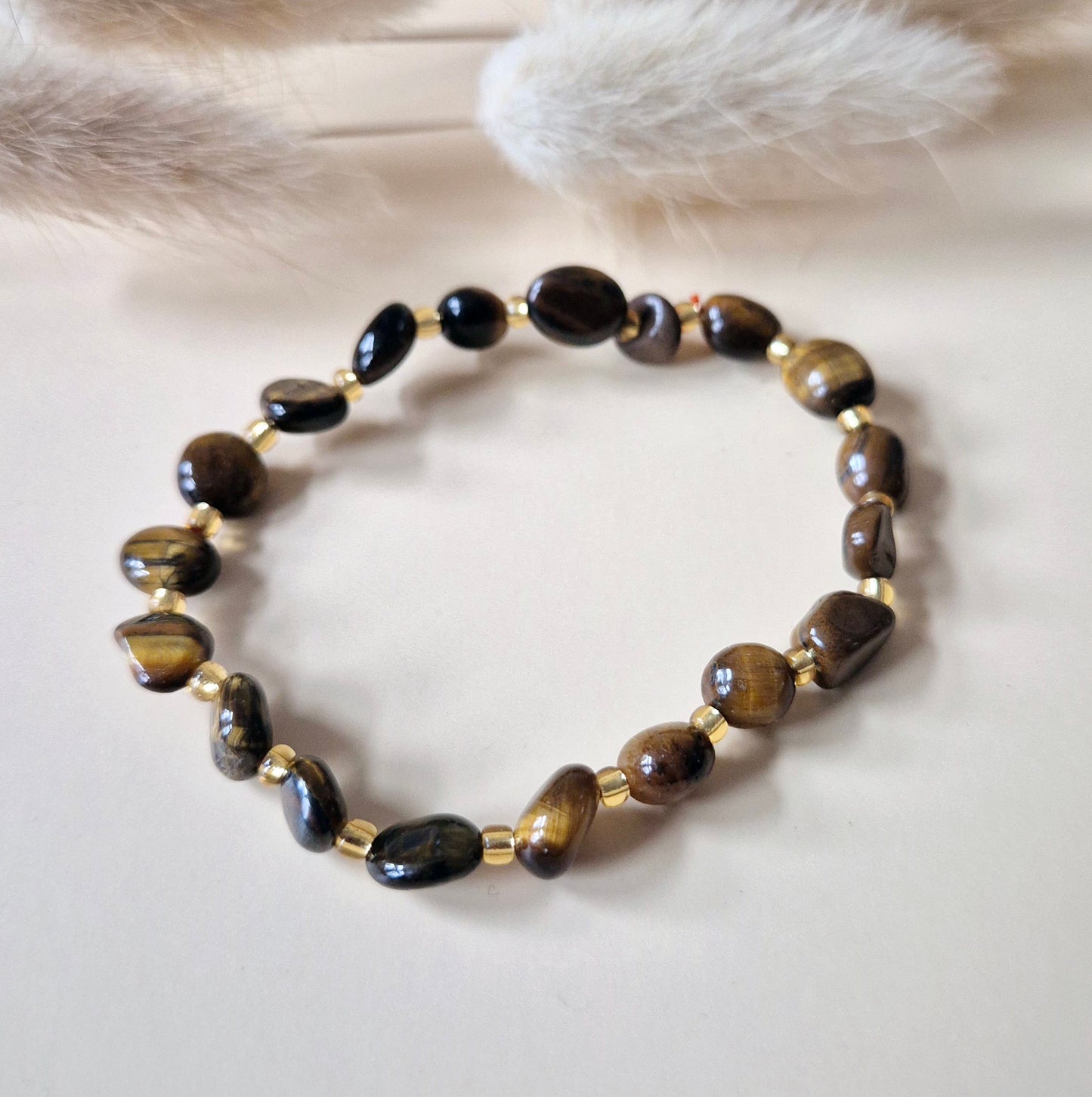 Edelsteen Armband Tijgeroog – Natuurlijke Chips & Organische Vorm