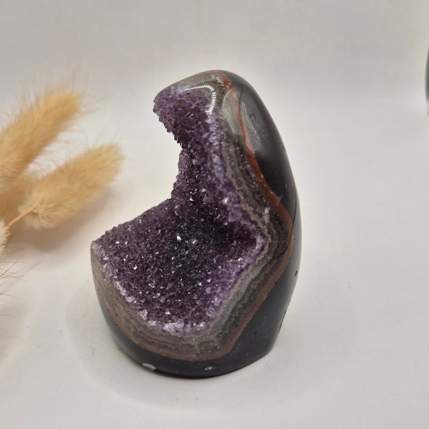 Druzy Grijze Agaat Freeform / Staande Edelsteen Kristal - #20 185g