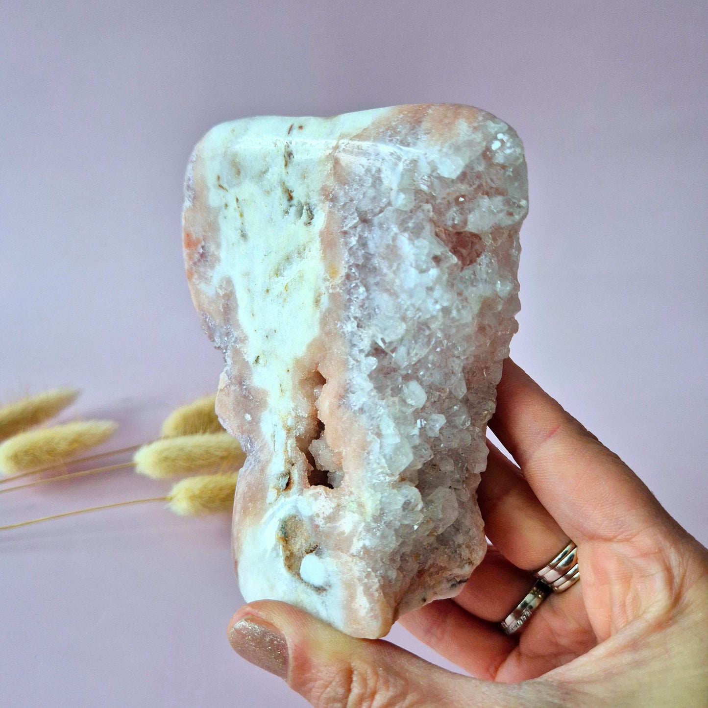 Druzy Pink Amethyst Freeforms & Flames – Magische, sanfte Energie