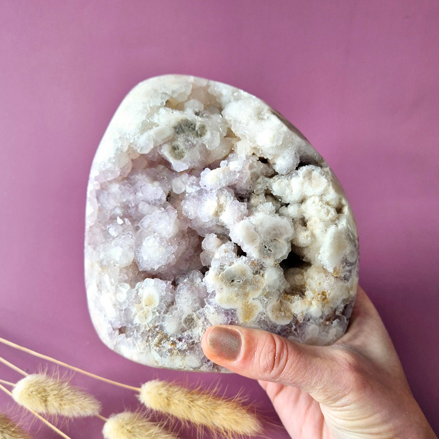 XL Edelsteen Druzy Pink Amethist Geode Freeform van 1700 gram Statement Piece