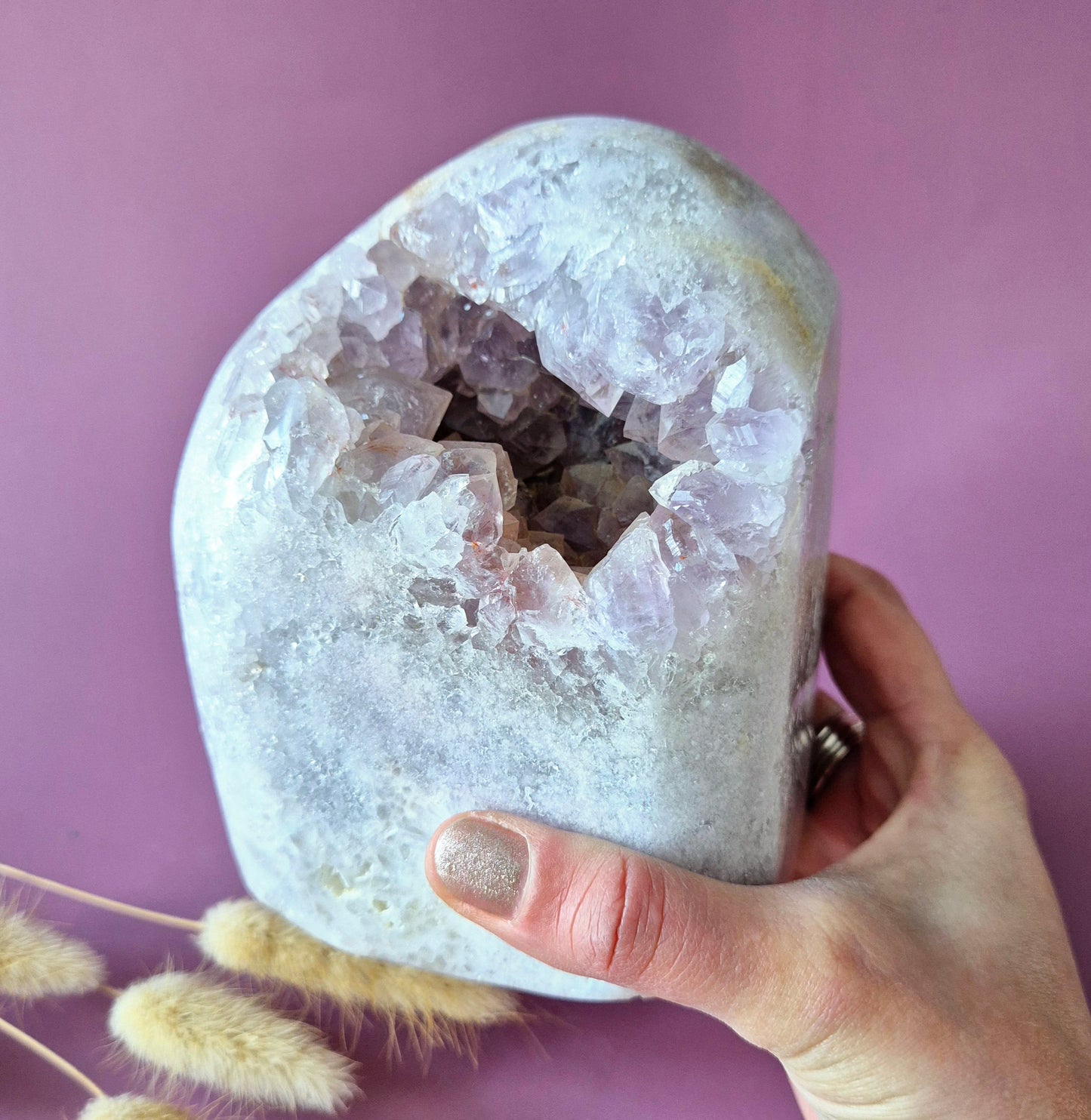 Druzy Pink Amethyst Freeforms & Flames – Magische, sanfte Energie
