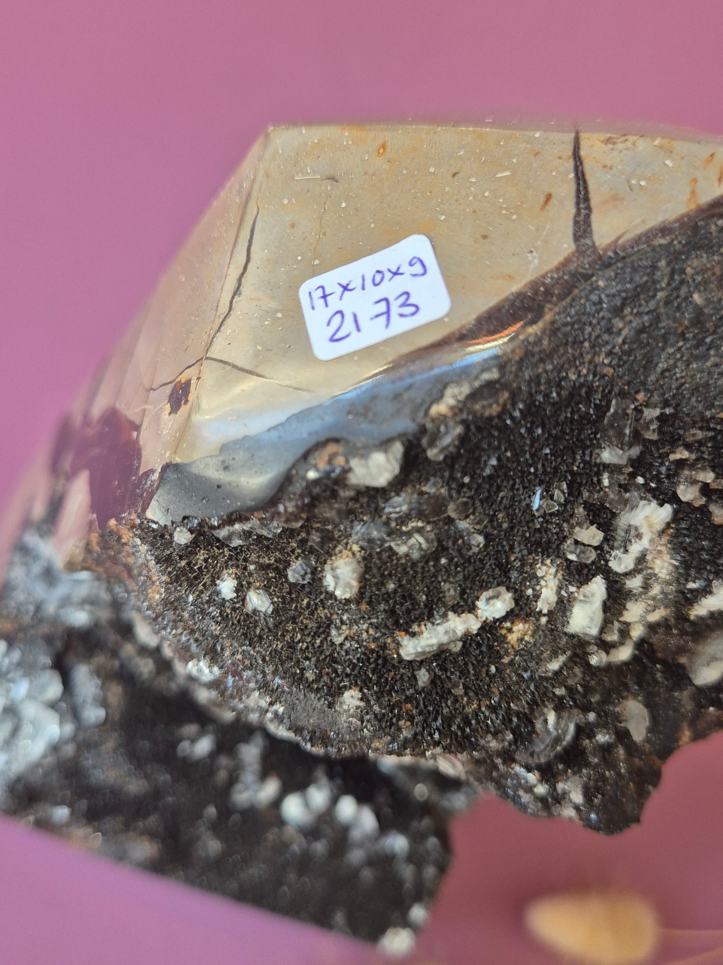 XXL Septarian Toren met Druzy – 2.1 kg | Statement Crystal