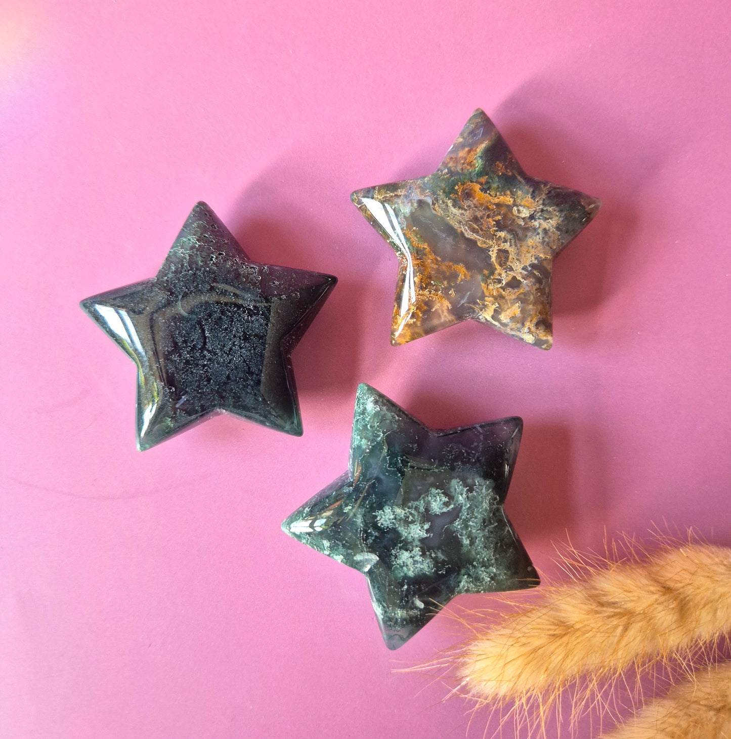 Edelsteen Mosagaat Ster Zaksteen 45-50 mm – Knuffelsteen Cadeau Idee