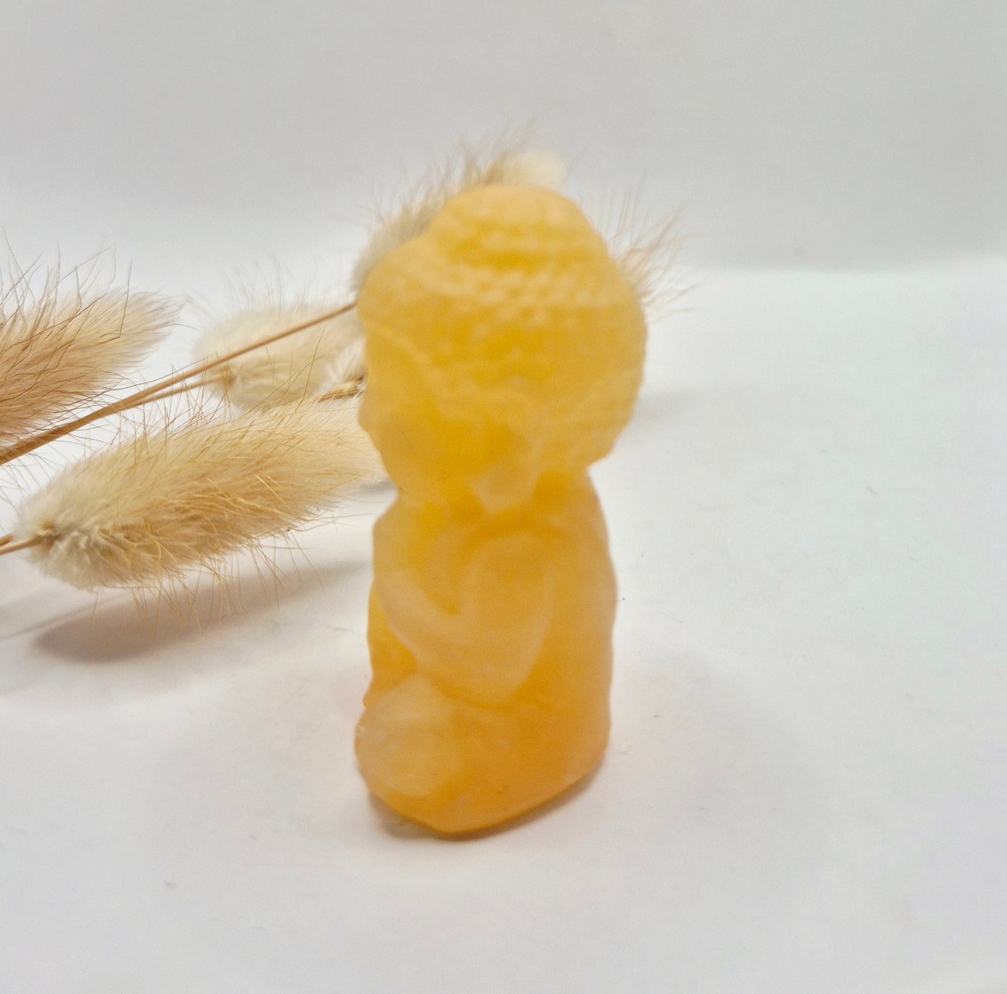 Edelsteen Gele Calciet Buddha 5cm