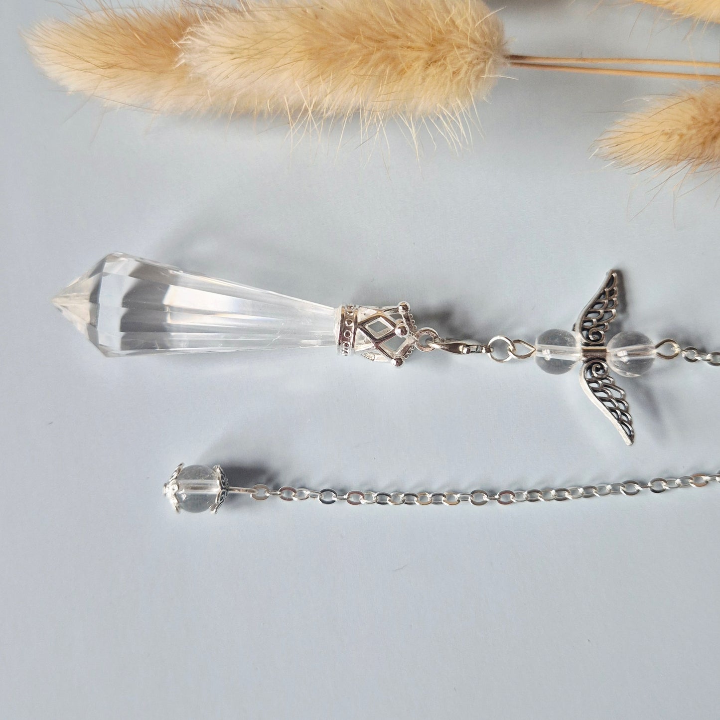 Edelstein-Tigerauge-Zepter auf Ständer 15cm