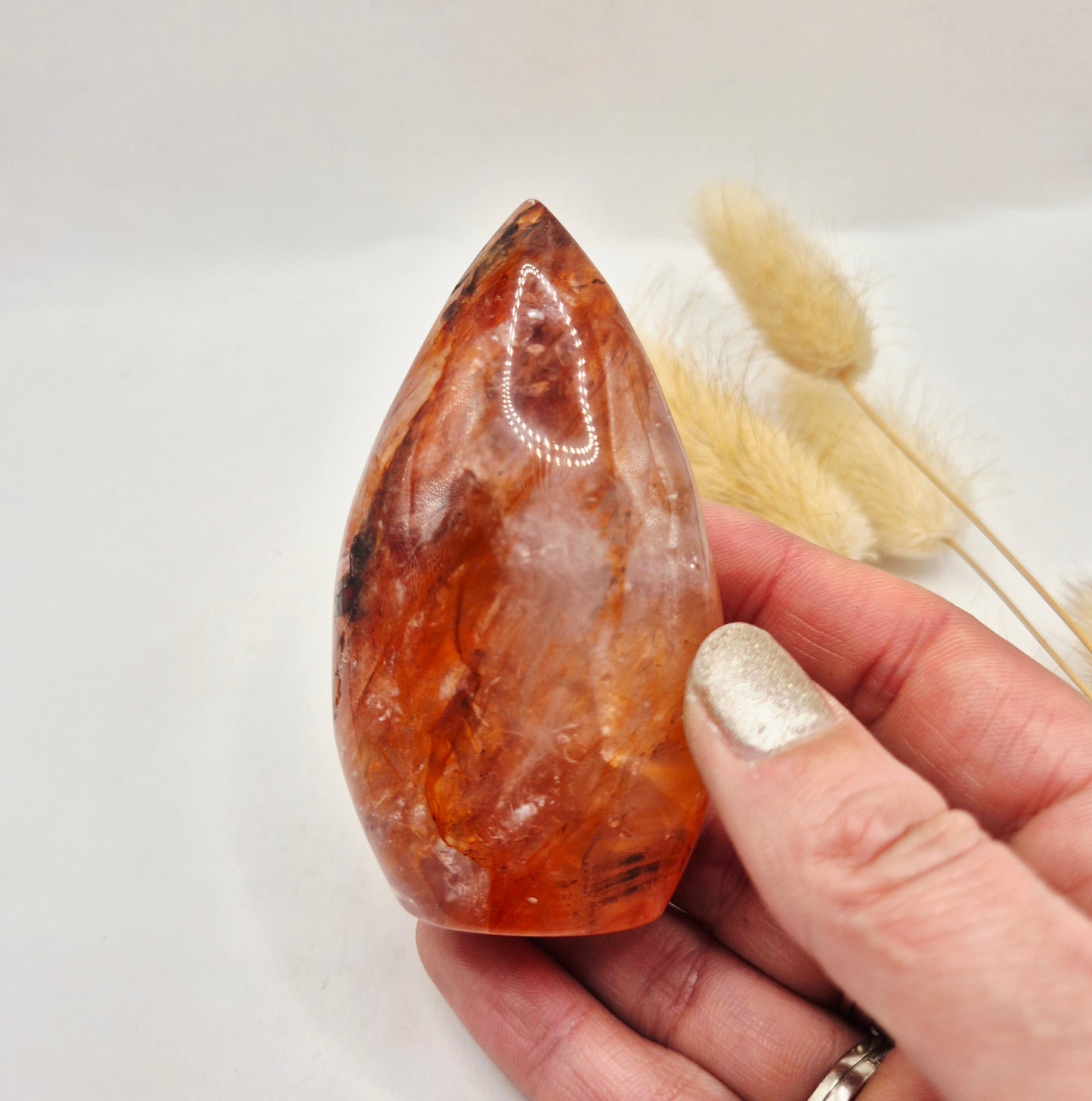 Yellow Calcite - Drop Shaped Drop Standing Gemstone Crystal Flame