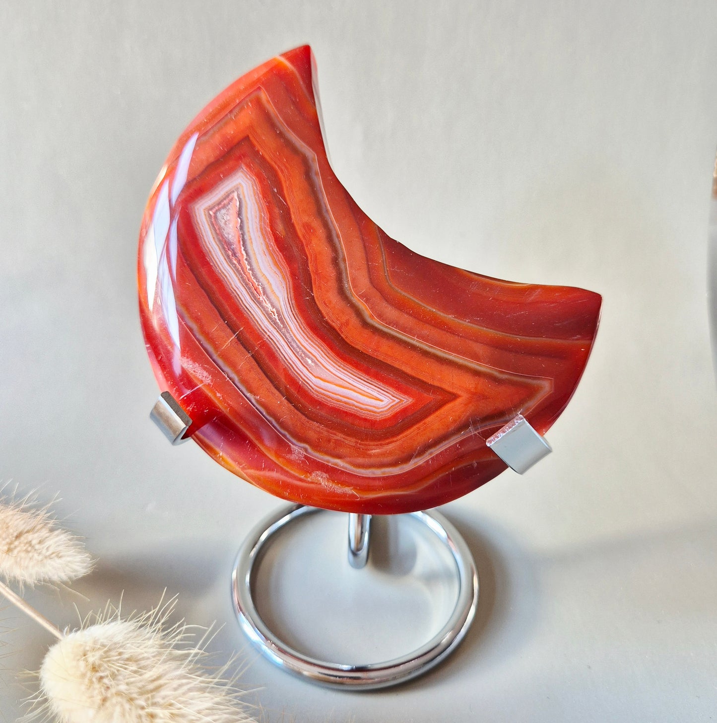 Gemstone Carnelian Druzy Heart on Stand #6 118g – Passion, Power & Sparkling Energy