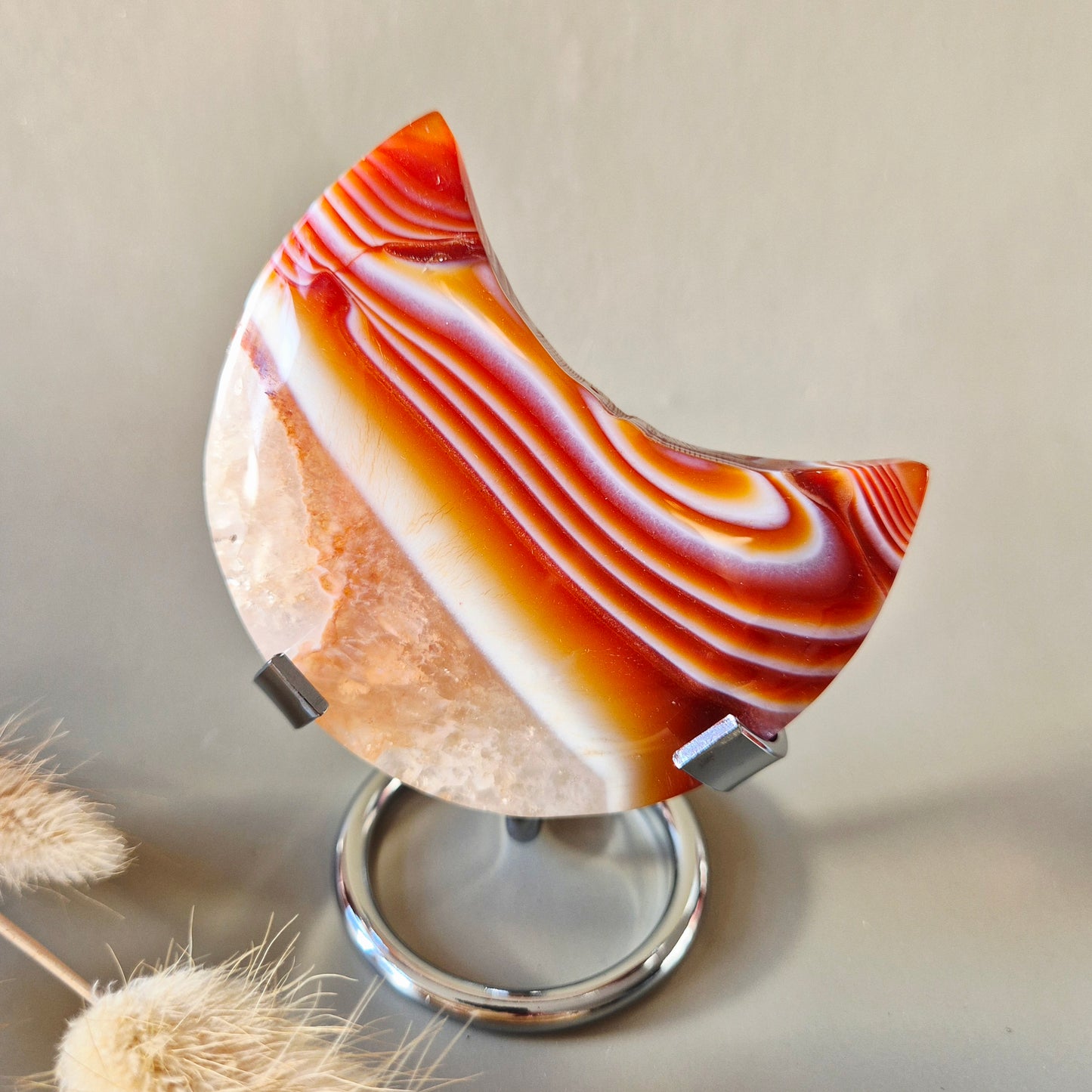 Gemstone Carnelian Druzy Heart on Stand #6 118g – Passion, Power & Sparkling Energy