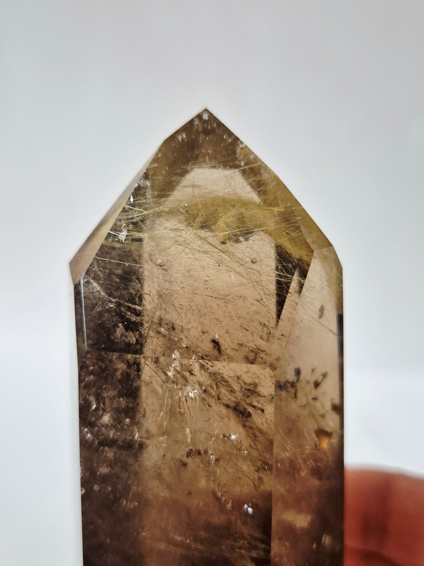 Zeldzame Golden Rutile Smoky Quartz Toren AA+ – 300g