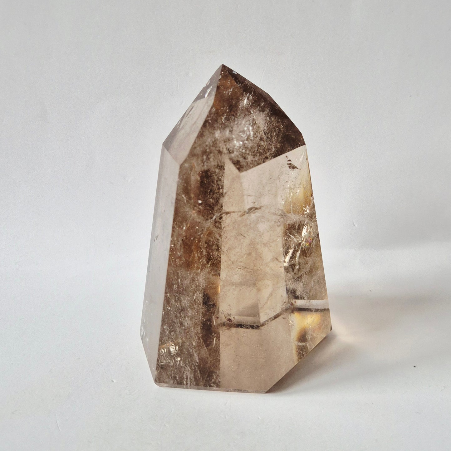 Rookkwarts Toren 458 gram – Hoge Kwaliteit Smoky Quartz met Diepe Insluitsels