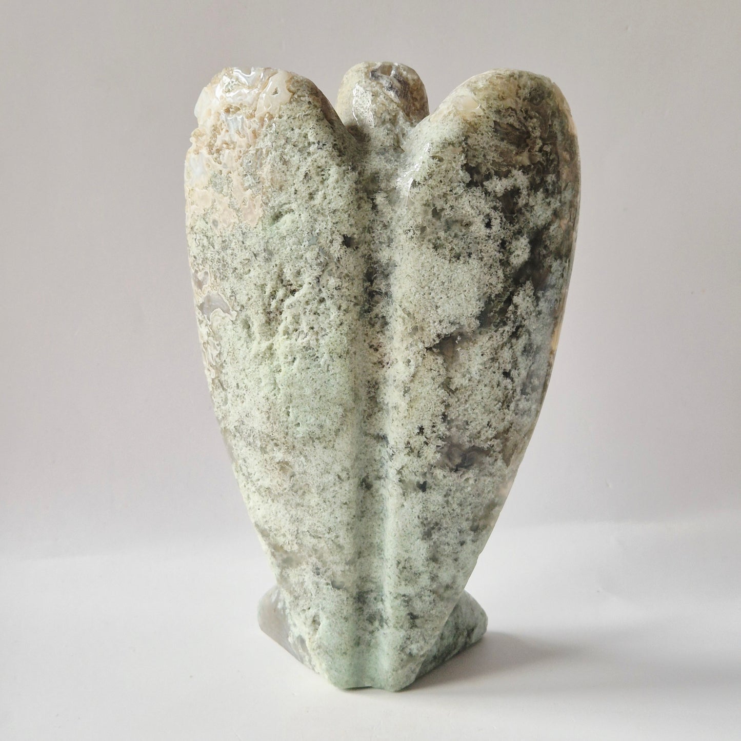 Edelsteen Druzy Mosagaat Engel – 15 cm | ca. 526 gram