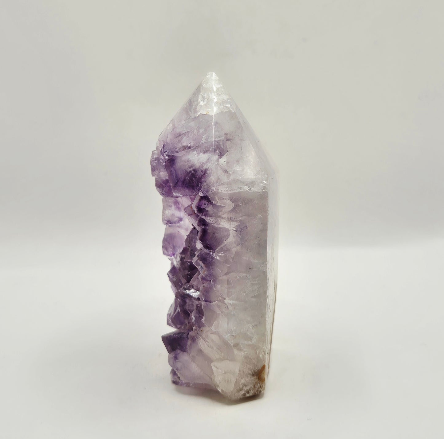 Amethist Agaat Punt Uruguay 285g – Hoogwaardige Druzy Edelsteen met Natuurlijke Agaatbanden