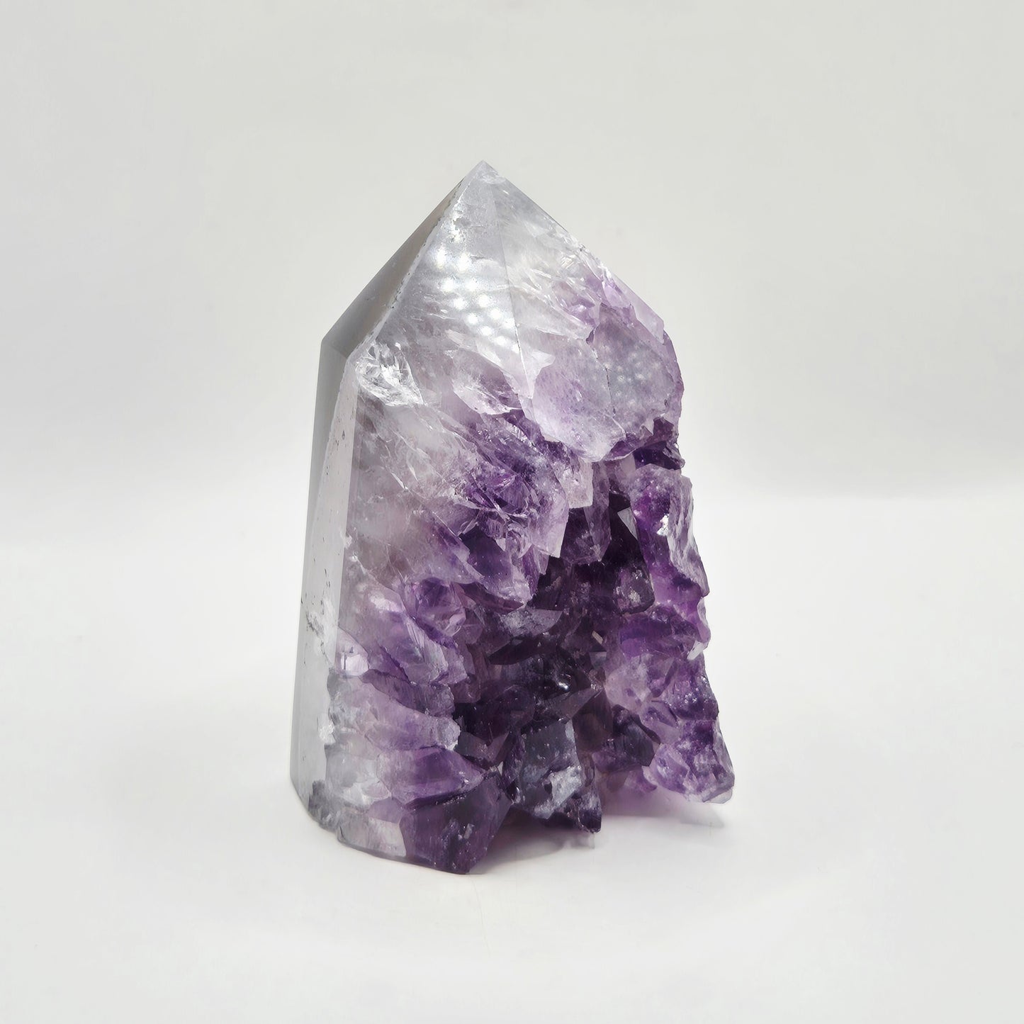 Amethist Agaat Punt Uruguay 283g – Hoogwaardige Druzy Edelsteen met Natuurlijke Agaatbanden