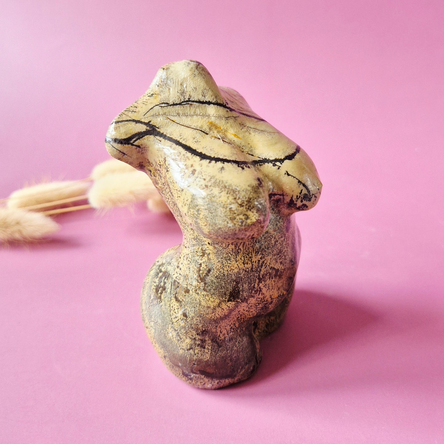 Edelsteinbüste einer Frau (8 cm) - Rosenquarz
