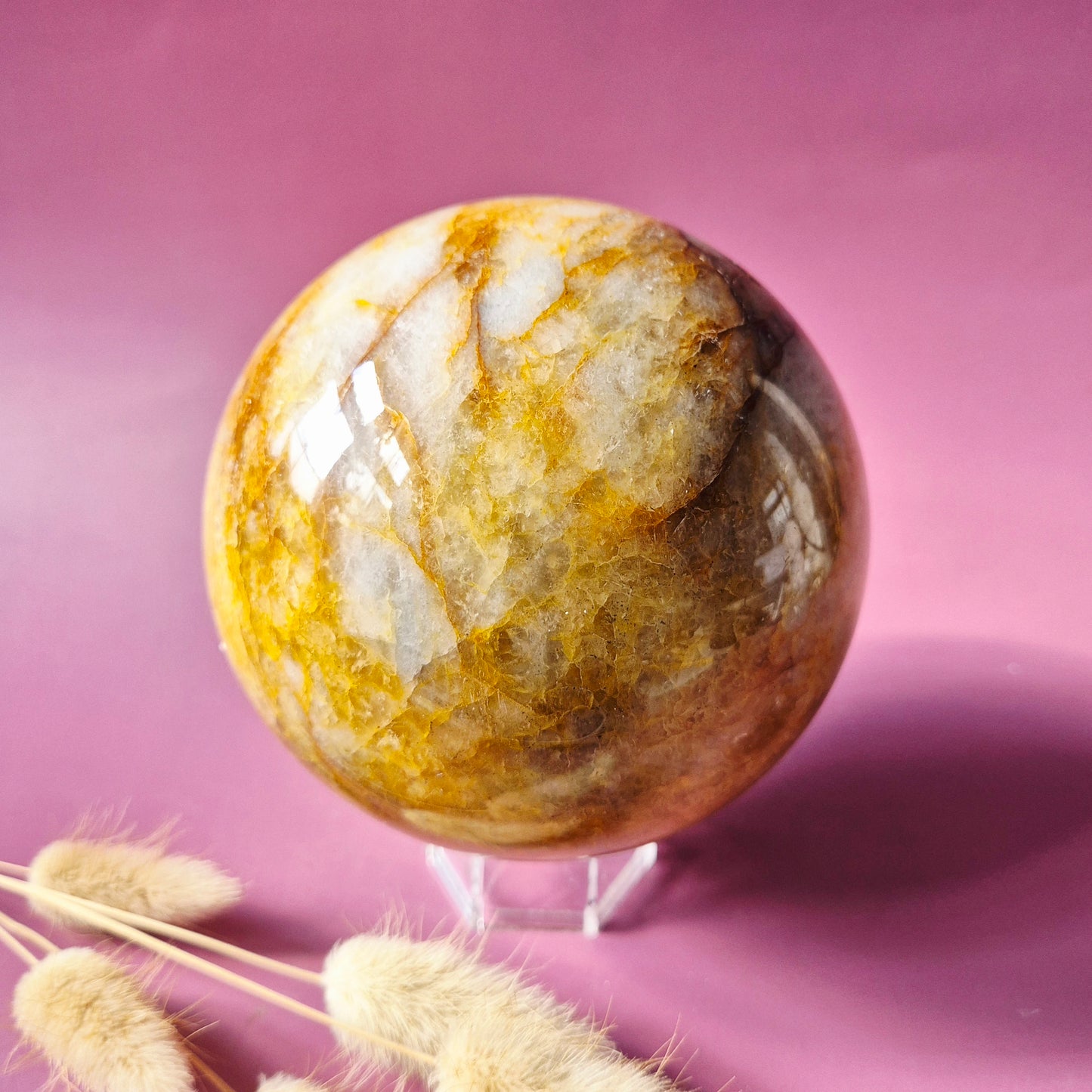 Crystal Gemstone Ball Moss Agate Druzy sphere 85mm - #1 834g
