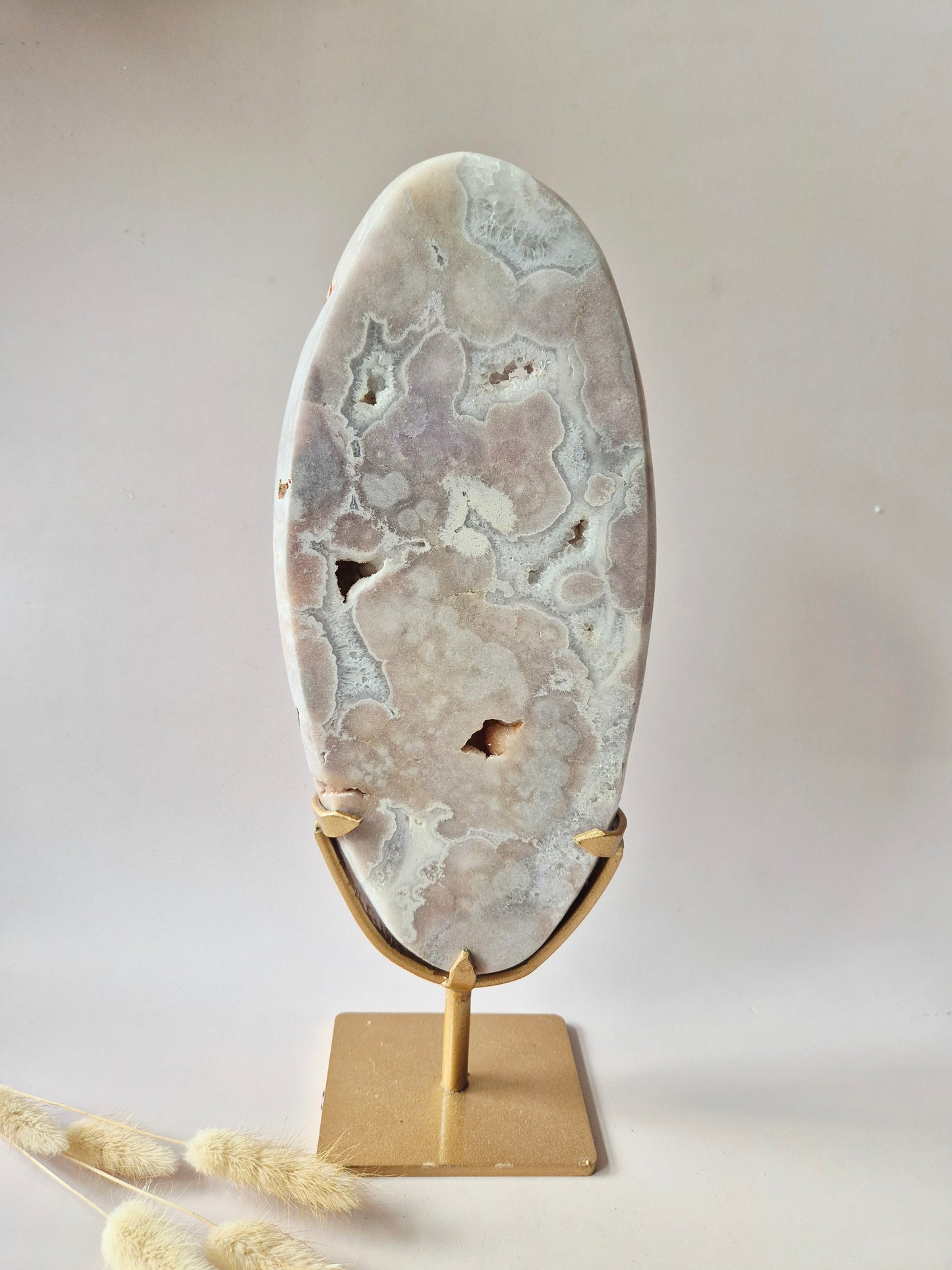 Roze Amethist Schijf op Standaard 2360g | XXL Druzy Crystal Decor & Edelsteen Display