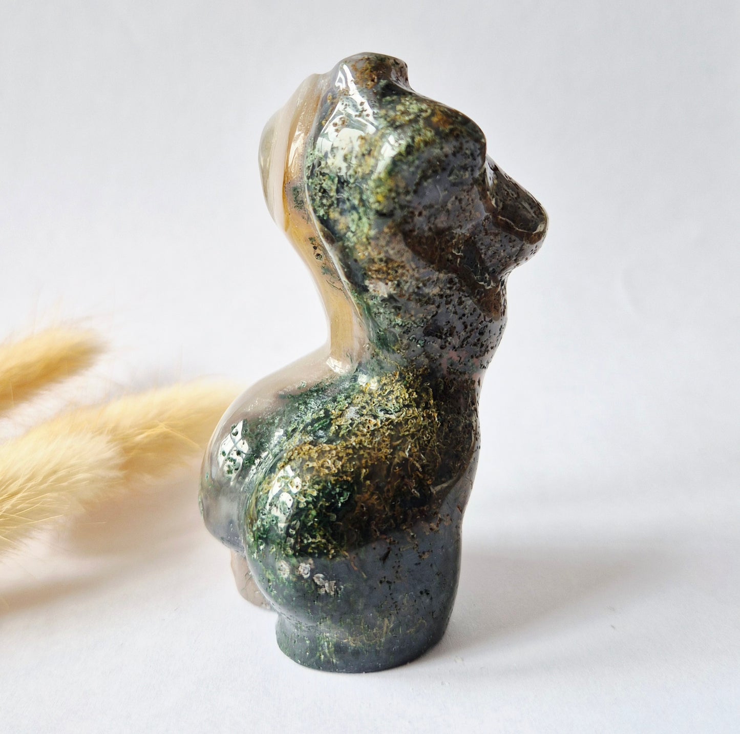 Edelsteinbüste einer Frau (8 cm) - Rosenquarz